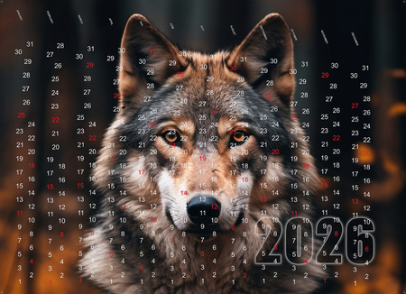 Hintergrund für die Spardose mit dem Motiv Wolf 2026