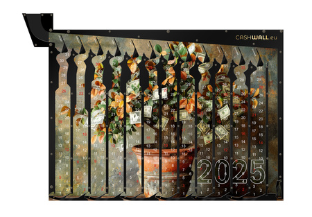 Kalender 2025 Baum | Spardosenbaum mit Kalender für 1 oder 2 Euro