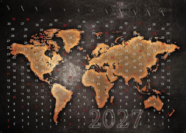 2027 Calendar Replacement Poster for Cashwall – World Map