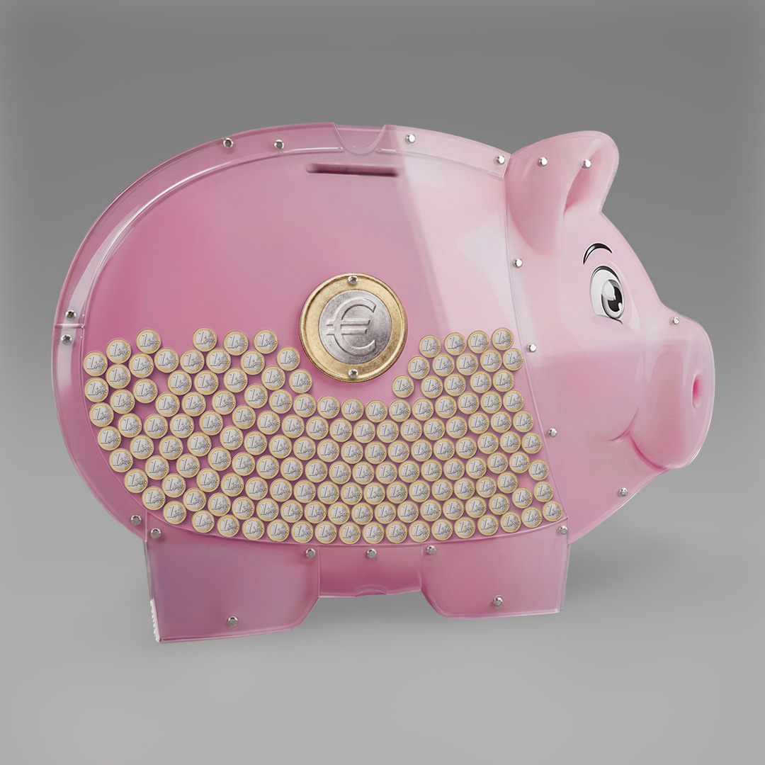 Sieninė taupyklė Rožinė kiaulytė – 1 €