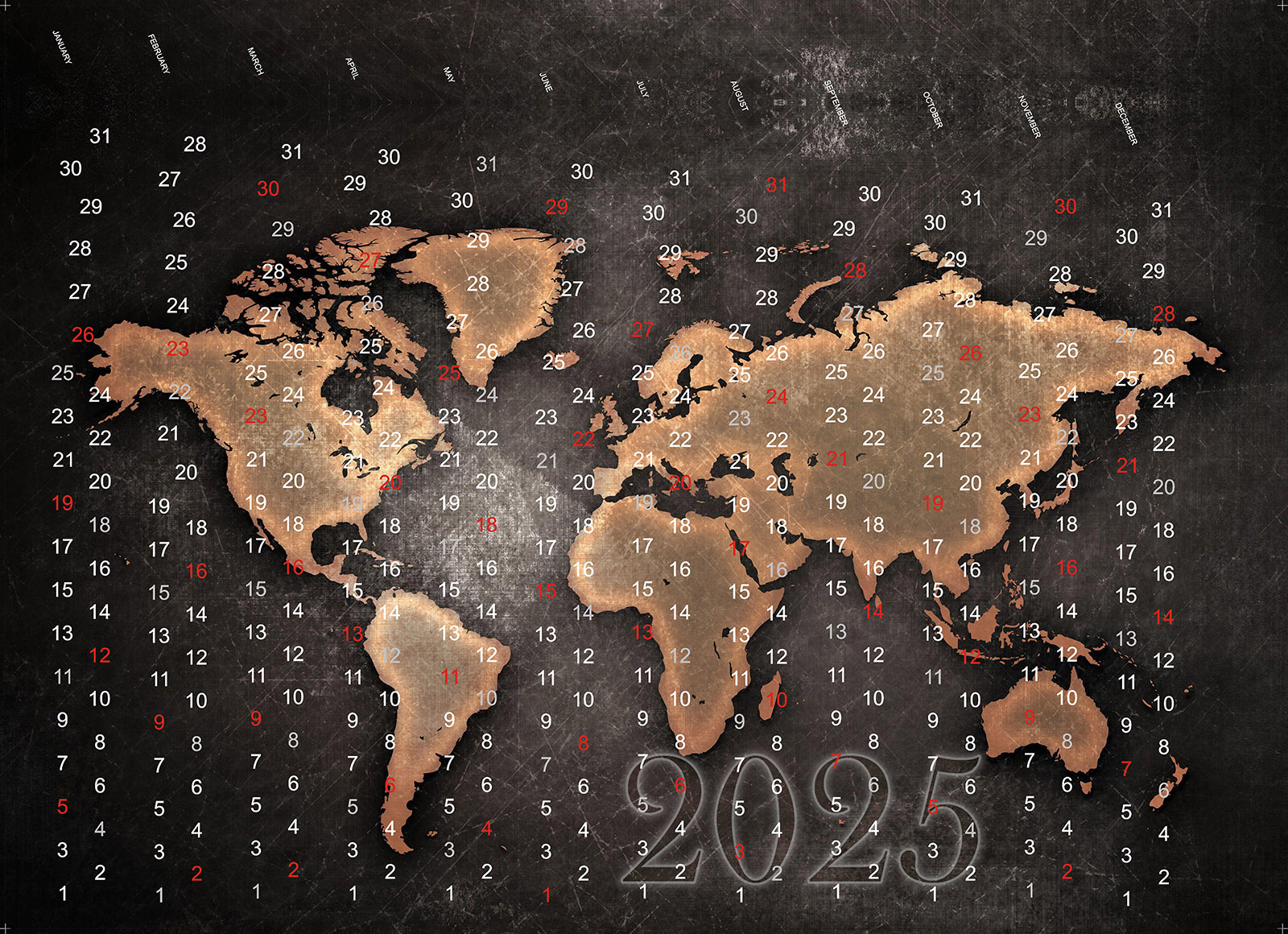 Background wall money box | world map calendar 2025