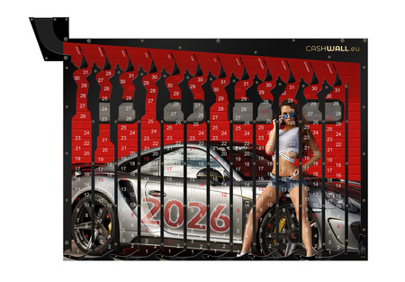 Kalender 2026 Frau mit Auto | Das perfekte Geschenk für einen Mann I Spardose