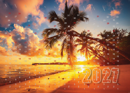 Kalenderposter 2027 voor Cashwall – Vakantie