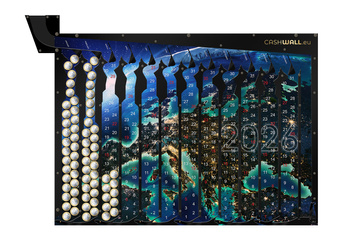 Kalender 2026 Planet Erde | Geschenkbox mit Kalender | Sparbüchse