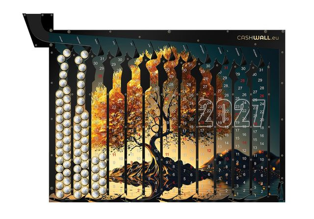 Kalender-Spardose 2027 Goldbaum – 2 €