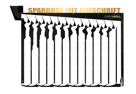 Wandspardose mit individuell anpassbarer Aufschrift