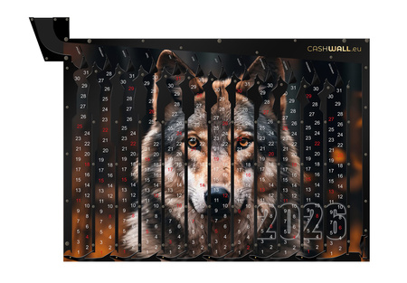 Kalender 2026 Wolf | Einzigartiger Wandkalender und Spardose für Münzen