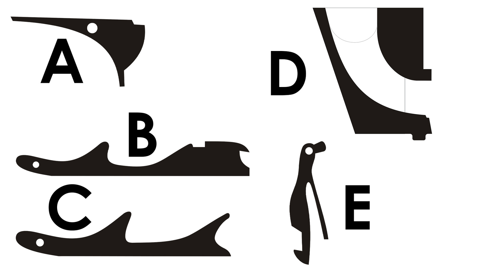Parts for the money box