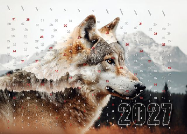 2027 Calendar Replacement Poster for Cashwall – Wolf
