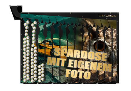 Spaarpot voor aan de muur met aanpasbare foto