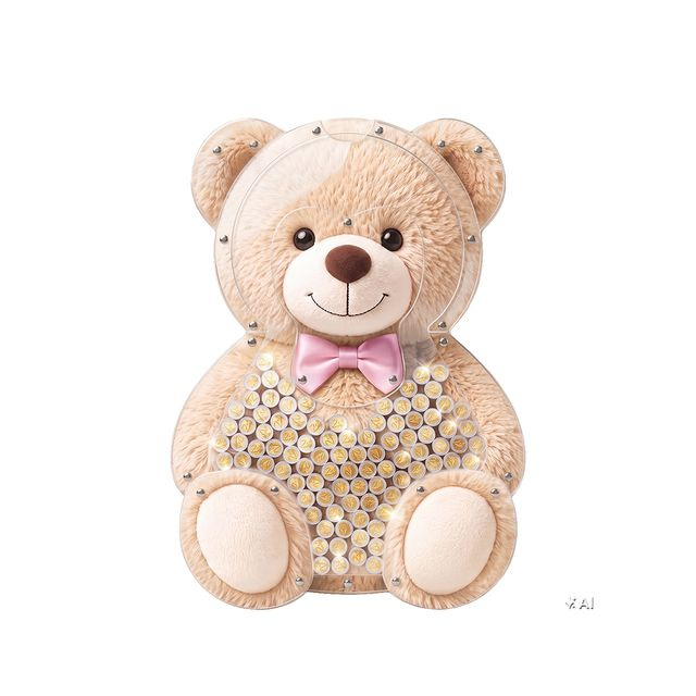 Wall money box Teddy bear with pink bow – 2 €