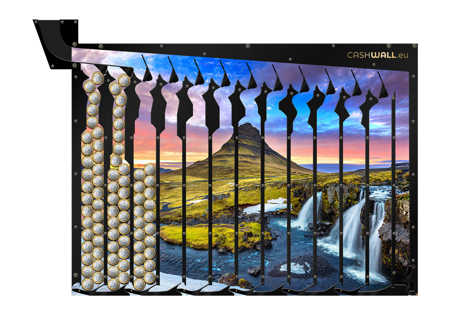 Hucha de pared | Islandia | Regalo perfecto con motivo de paisaje