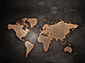 Boîte murale décorative | Carte du monde