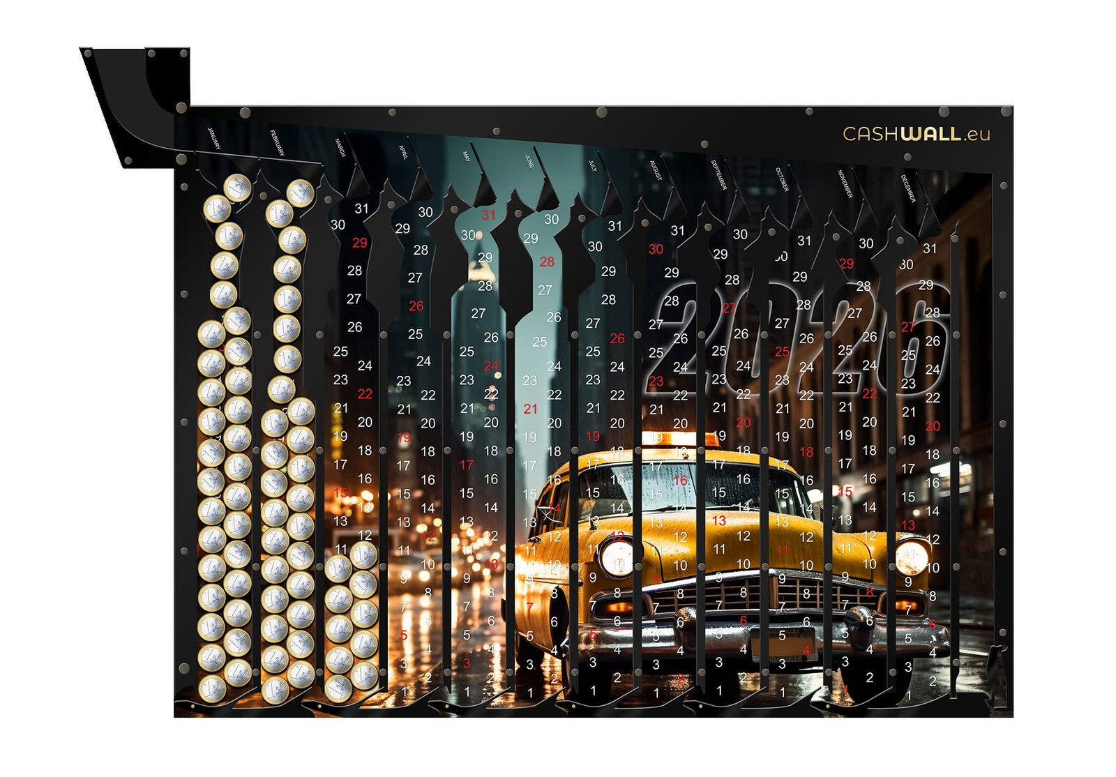 Calendrier 2026 Taxi | Un cadeau avec vue sur la ville