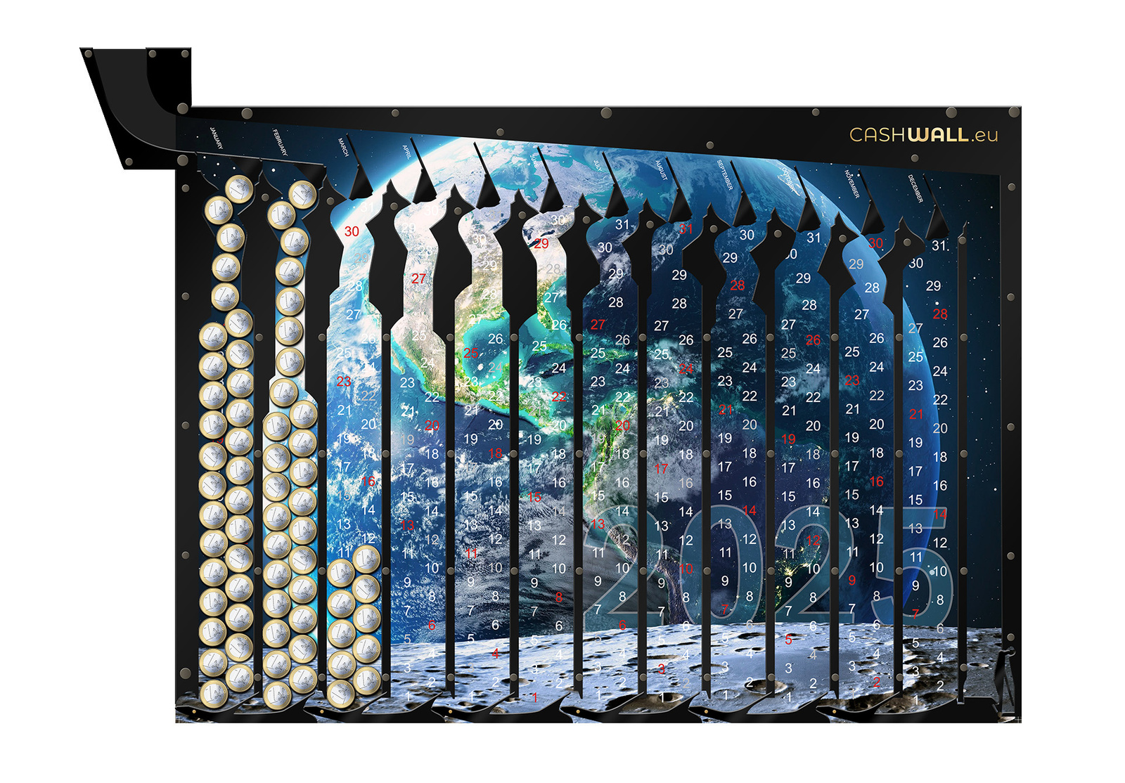 Calendar 2025 Earth Sphere | Gift box with calendar