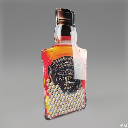 Personalisierte Wandspardose Whisky-Flasche mit Name und Alter – 2 Euro