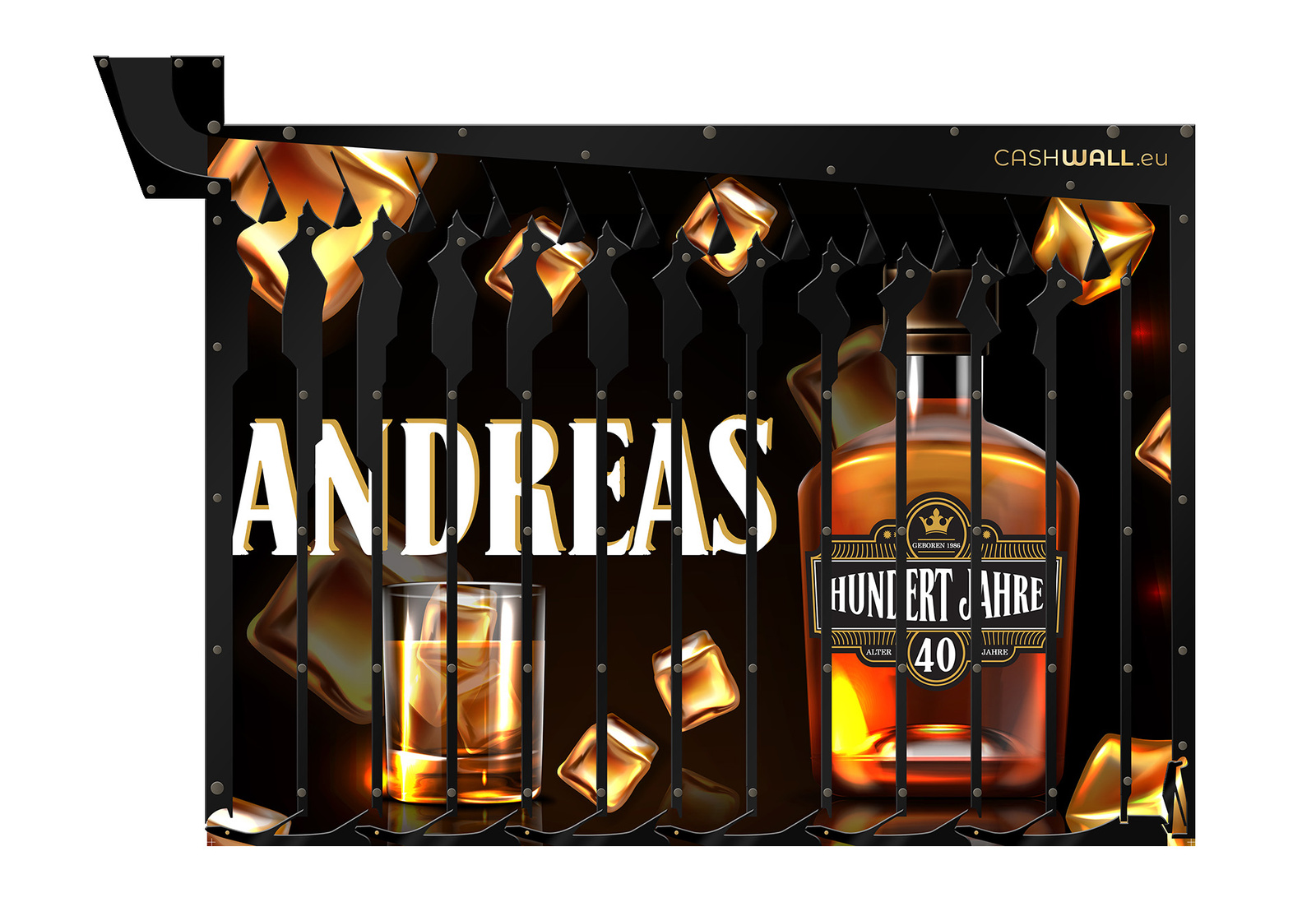 Wandspardose als Geschenk | Name + Alter Whisky