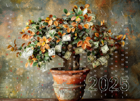 Background wall money box | Calendar 2025 Tree