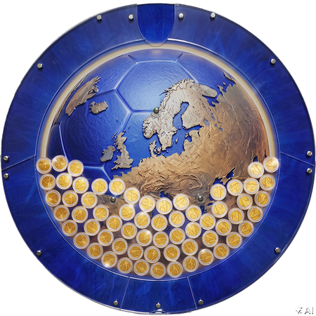 Hucha de pared Balón azul con mapa del mundo – 2 €