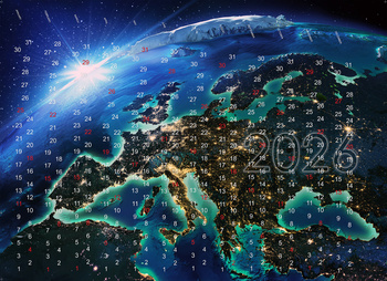Achtergrond voor spaarpot met het motief Aarde 2026
