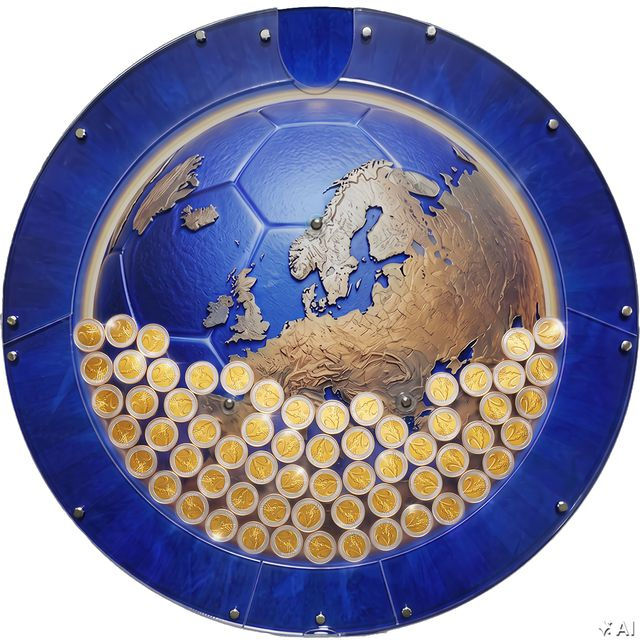 Hucha de pared Balón azul con mapa del mundo – 2 €