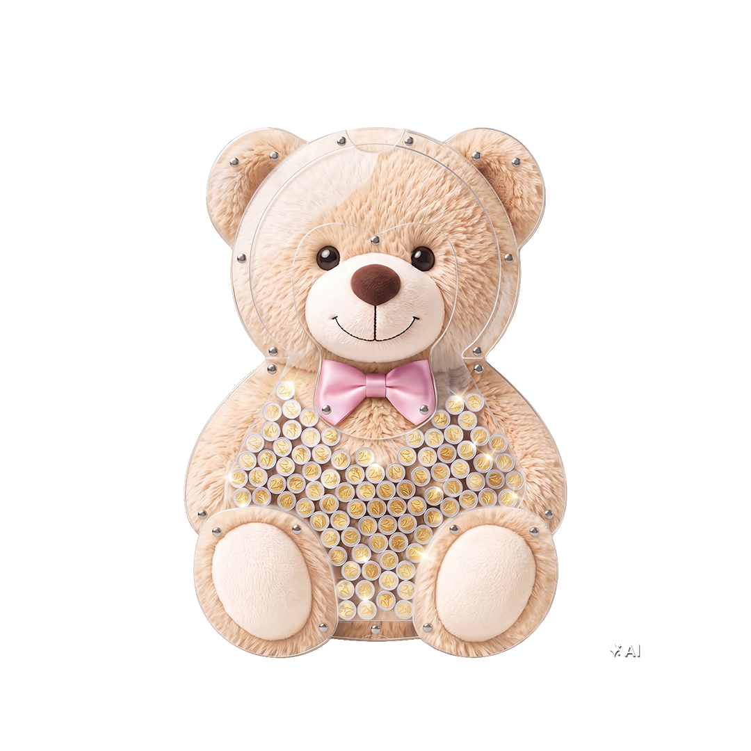Wall money box Teddy bear with pink bow – 2 €