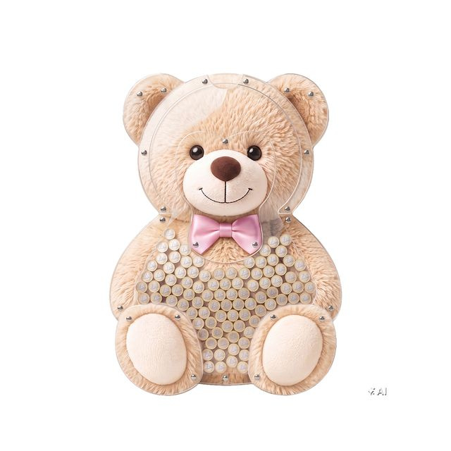 Wall money box Teddy bear with pink bow – 1 €