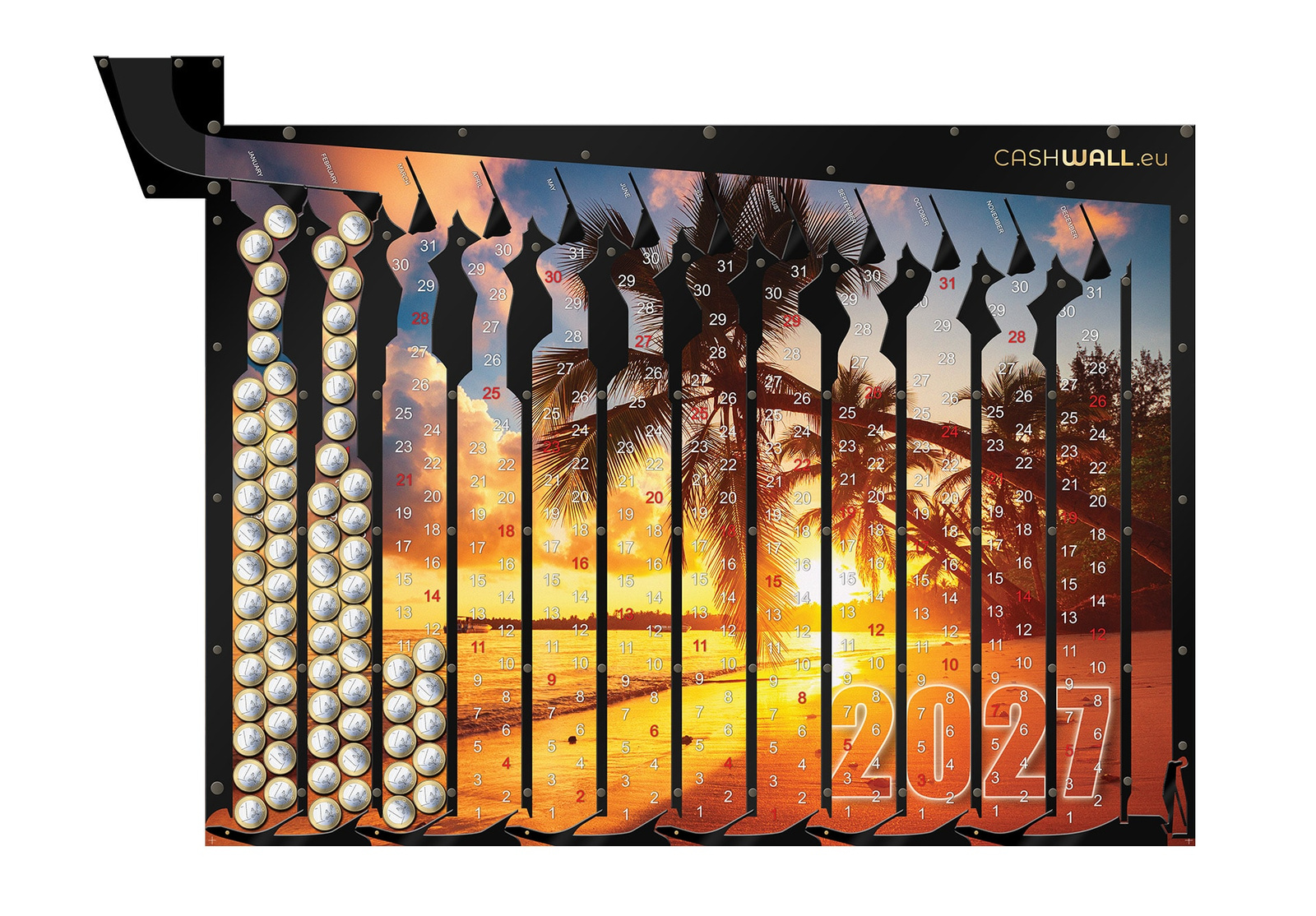 Hucha calendario 2027 Vacaciones – 1 €