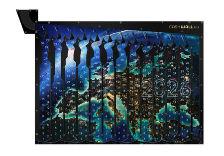 Kalender 2026 Planet Erde | Geschenkbox mit Kalender | Sparbüchse