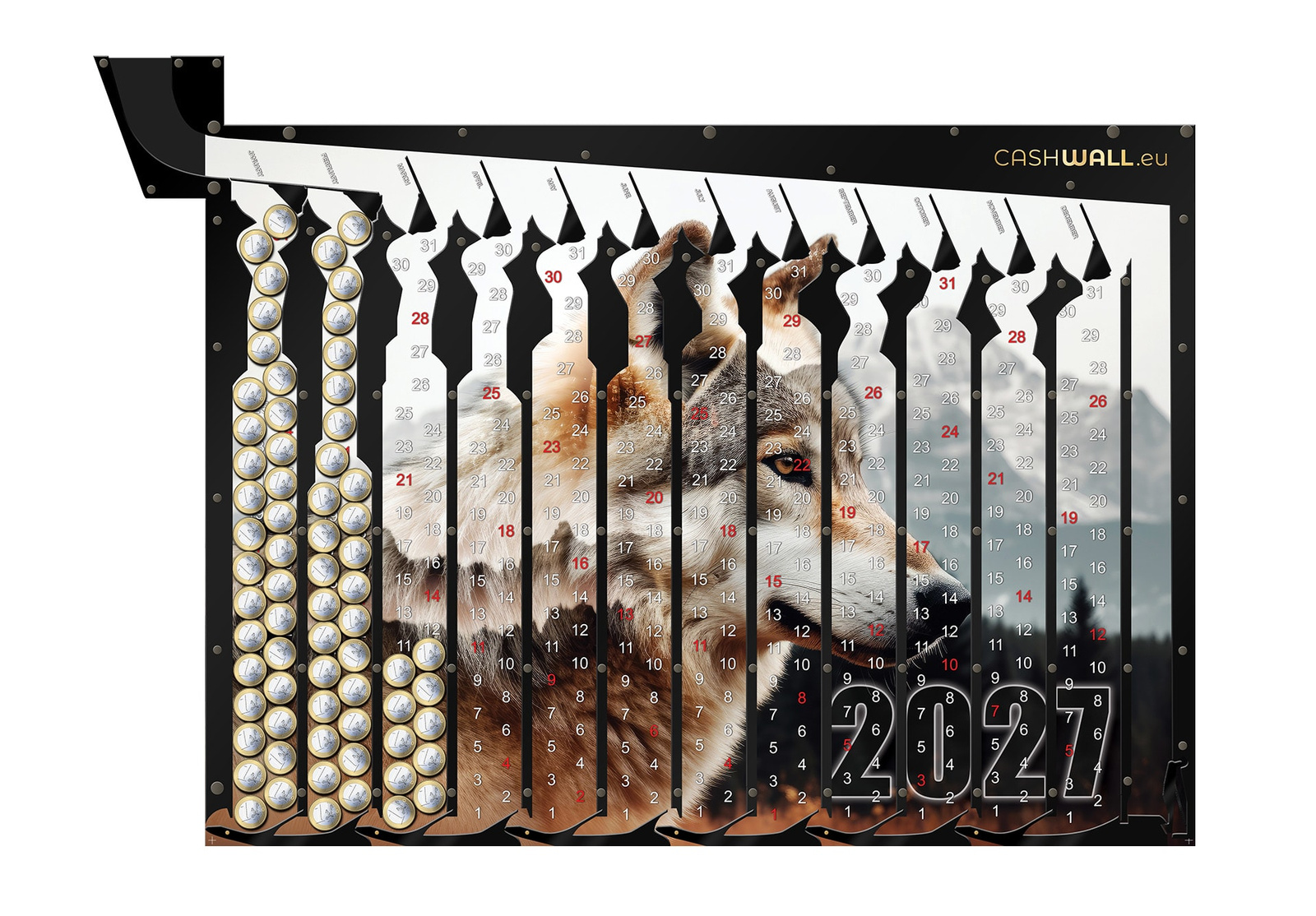 Tirelire calendrier 2027 Loup – 2 €
